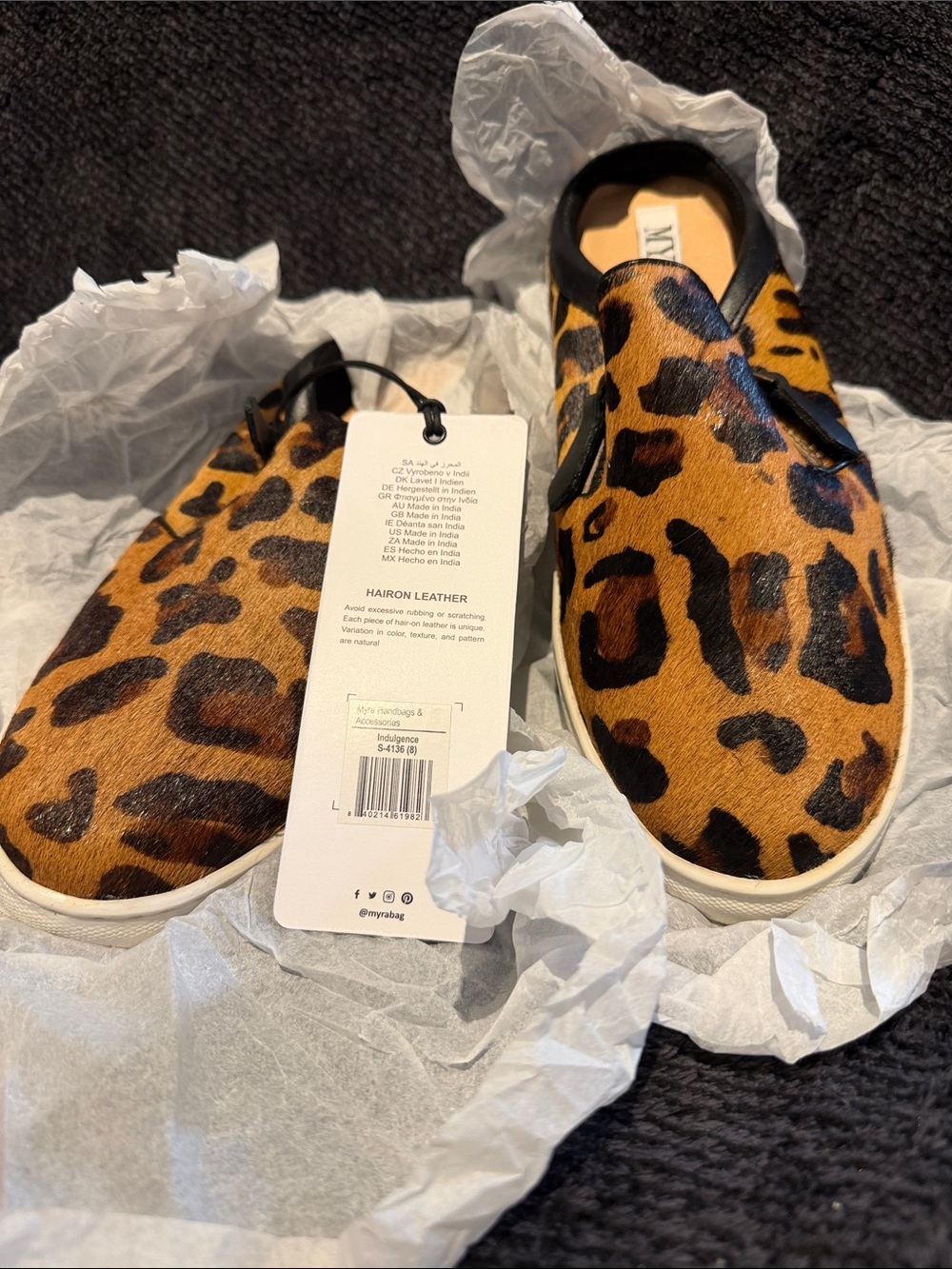 Myra Bag Leopard Print Slip-On Loafers - Brown & Black
